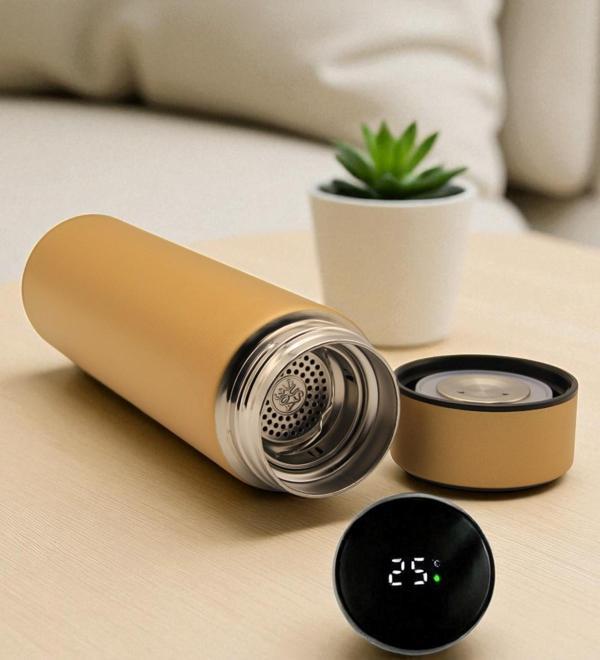 DERECELİ TERMOS PASLANMAZ ÇELİK 500 ML - GOLD - Image 1