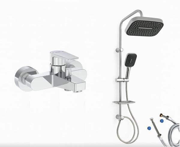 Artema Flow Square Banyo Bataryası + Doppo Prime Lux Tepe Duş Sistemi - Image 1