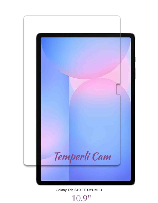 Galaxy Tab S10 FE 10.9" Uyumlu Dayanıklı Temperli Cam Tablet Ekran Koruyucu - Image 1