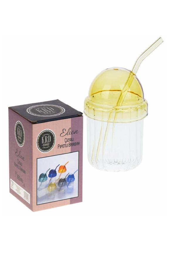 Krd Home Bardak Elion Çizgili Pipetli 390Ml KRD-4858 - Image 1