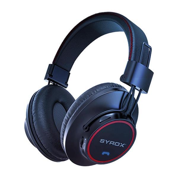Syrox S26 Hafıza Kartı + 3.5mm AUX Destekli Bluetooth 5.0 Kablosuz Mikrofonlu Kulaküstü Kulaklık - Siyah - Image 1
