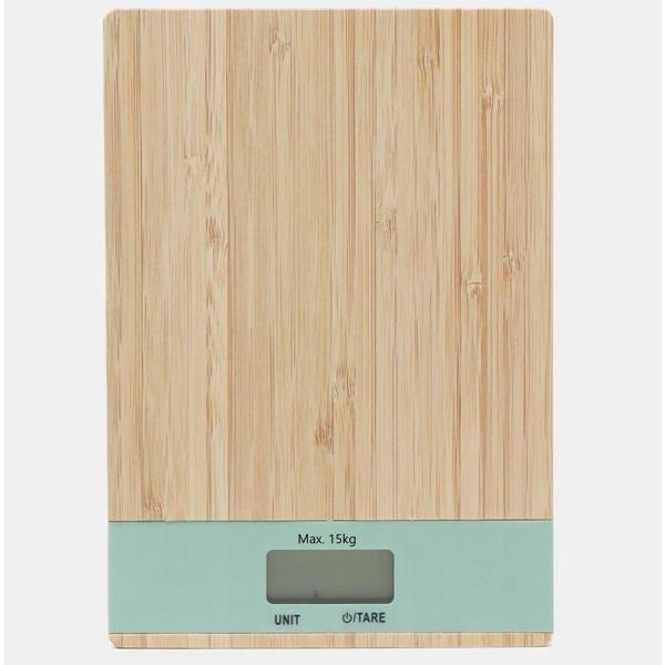 Ahşap Lüks Dijital Ekranlı Hassas Elektronik Mutfak Terazisi 15 Kg 1 Gr - Image 1