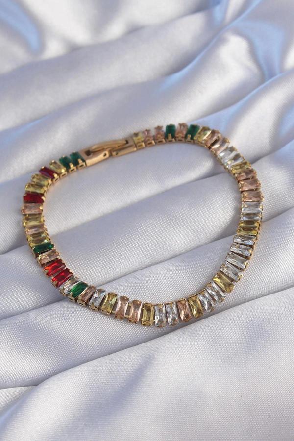 316L Çelik Gold Renk Renkli Su Yolu Tasarımlı Bileklik - Image 1