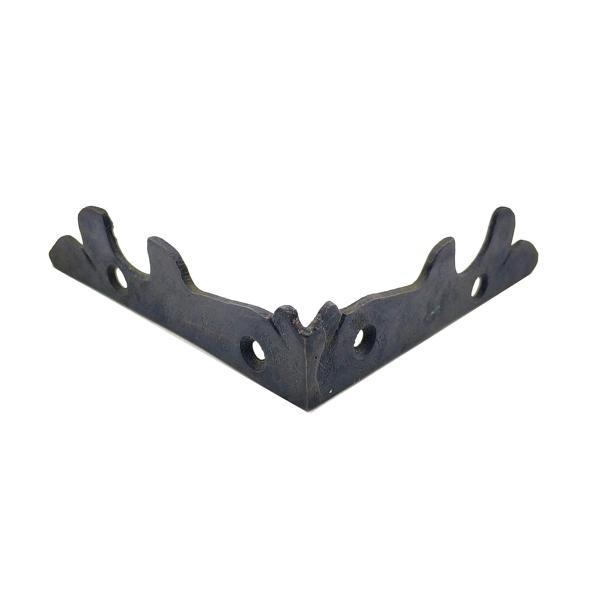 Antika Tarz Dekoratif Pirinç Lale Köşe Gönye - Yan, 105x105 mm, Oksit - Image 1