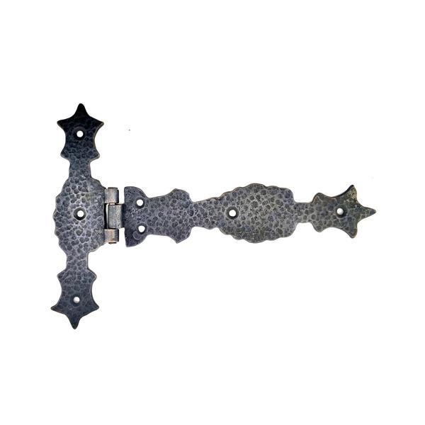 Antika Tarz Dekoratif Pirinç Kuyruklu Zambak Menteşe - 175x248 mm, Oksit - Image 1