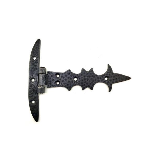 Antika Tarz Dekoratif Pirinç Kuyruklu Lale Menteşe - Dar Kasa, Oksit - Image 1