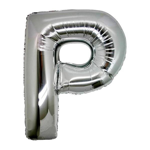 P Harf Folyo Balon Gümüş Renk  40 İnç - Image 1
