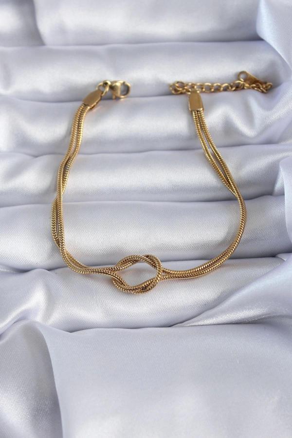 316L Çelik Gold Renk Düğüm Model Kadın Bileklik - Image 1