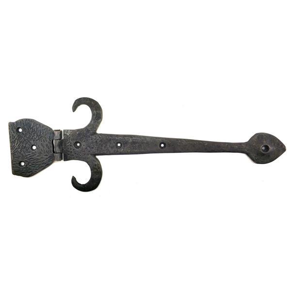 Antika Tarz Dekoratif Pirinç Kuyruklu Çanak Menteşe - 137x390 mm, Oksit - Image 1