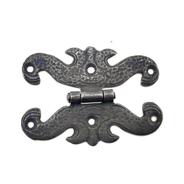 Antika Tarz Dekoratif Pirinç Kelebek Menteşe - 63x45 mm, Oksit - Image 1