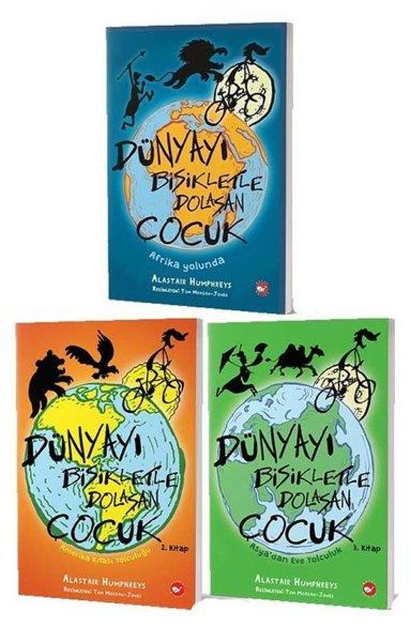 Dünyayı Bisikletle Dolaşan Çocuk Seti - 3 Kitap Takım - Beyaz Balina Yayınları - Image 1