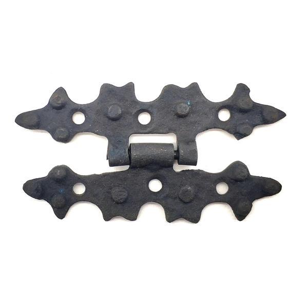 Antika Tarz Dekoratif Pirinç Yıldız Menteşe - 84x44 mm, Oksit - Image 1