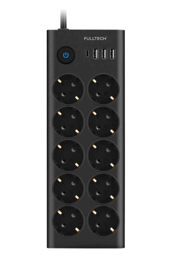 Ftr14 Type-c Girişli Akım Korumalı 10’lu Priz, 3 Usb - Image 1