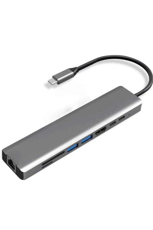 Type-c To Hdtv Multifunction Adapter 8 Port Kablo - Image 1