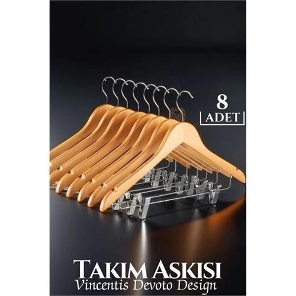 Takım Askısı Ceket Etek Pantolon Kıskaçlı 8 Adet Vincentis Devoto Design - Image 1