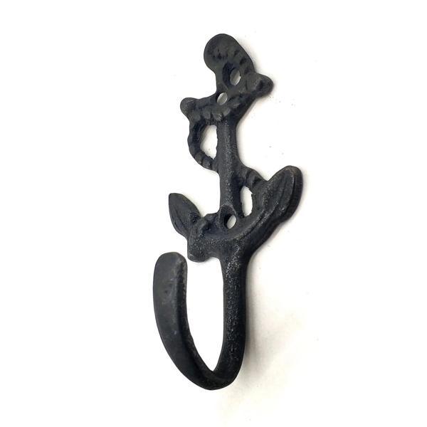 Antika Tarz Dekoratif Pirinç Halatlı, Çapa, Denizci, Gemici  Askı - 95x42mm,  Oksit - Image 1