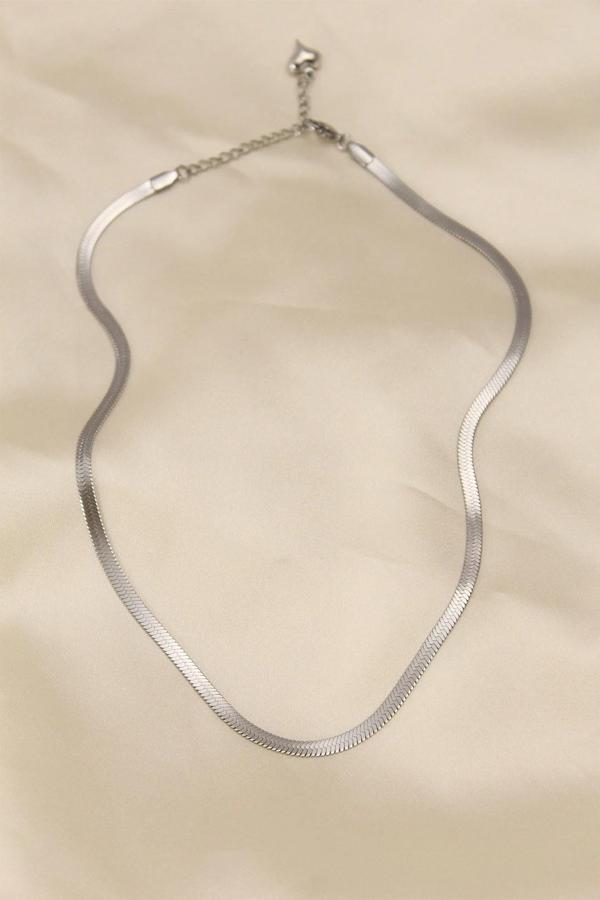 316L Çelik Silver Renk 45 cm İtalyan Zincir Model Kadın Kolye - Image 1