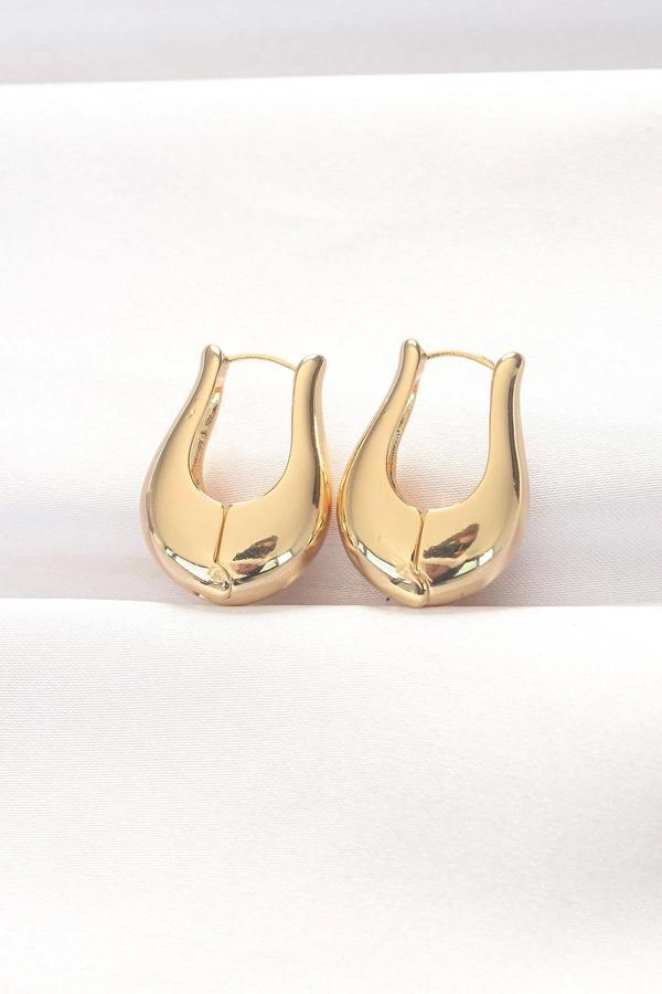 Pirinç Gold Renk Bombeli Küpe - Image 1