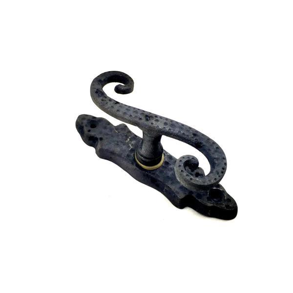 Antika Tarz Dekoratif Pirinç Kıvrık Pencere Kolu - 130x33 Mm, Oksit - Image 1
