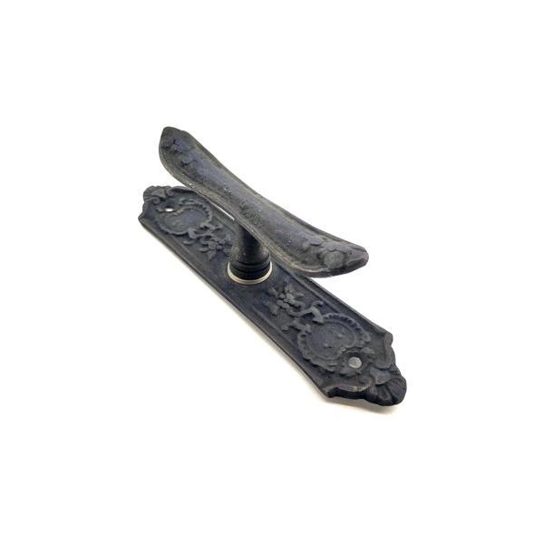 Antika Tarz Dekoratif Pirinç Çiçekli Pencere Kolu - 165x38 Mm, Oksit - Image 1