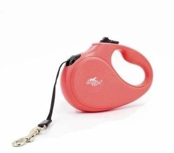 Doggie Master Otomatik Köpek Uzatma Tasması Medium Pembe 25 Kg 5 Mt - Image 1