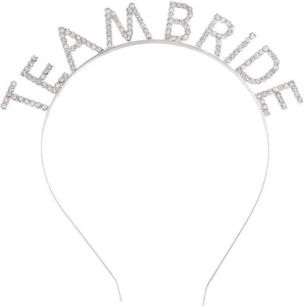 Gümüş Kaplama Kristal Taşlı Team Bride Taç 16x17 Cm - Image 1