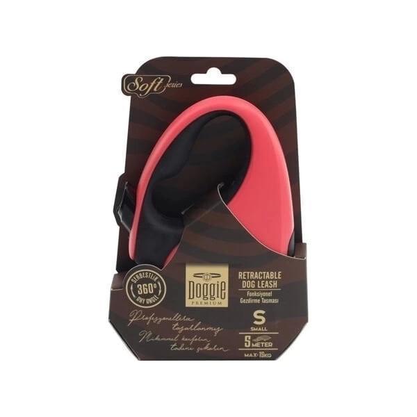 Doggie Soft Otomatik Köpek Uzatma Tasması Small Pembe 15 Kg 5 Mt - Image 1