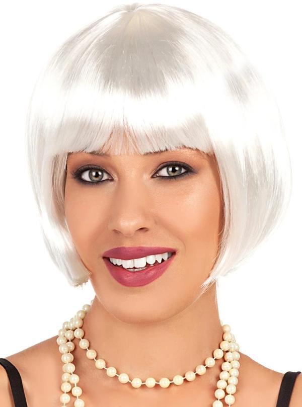 Beyaz Renk Parti Peruğu Kısa Küt Saç - Image 1