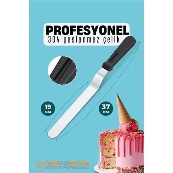Pasta Spatulası Profesyonel 304 Paslanmaz Çelik 37 Cm - Image 1