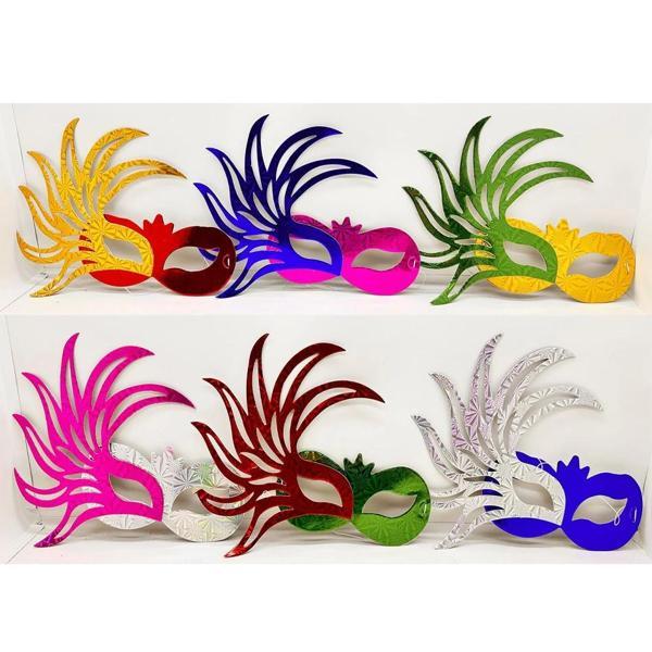 Rengarenk Kağıt Malzemeden İmal Parti Balo Maskesi 6 Adet - Image 1