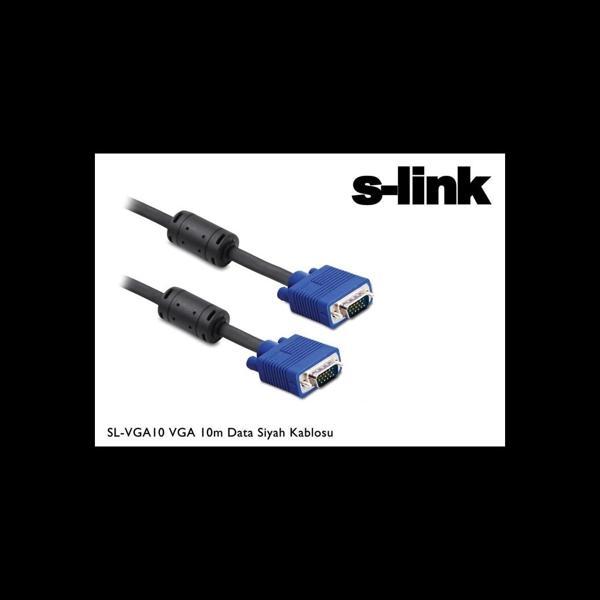 S-lınk Sl-vga10, 15pin, İki Ucu Erkek, 10mt, Vga Kablosu - Image 1