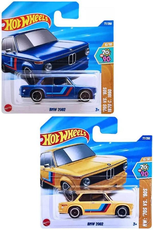 2 Araç BMW Set - Hot Wheels Bmw 2002 - Sarı & Mavi (1/64) - Image 1