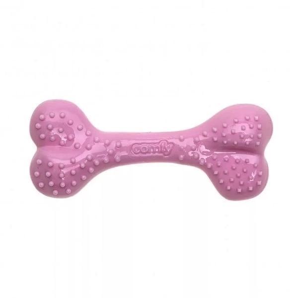 Aquael Comfy Toy Kemik Şeklinde Çilek Aromalı Köpek Oyuncağı Pembe 16.5 Cm - Image 1