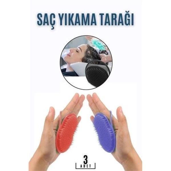 Saç Yıkama Tarağı Avuçiçi 3 LÜ SET Belgiqa Design - Image 1