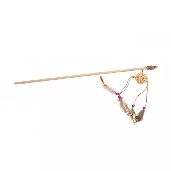 Aquael Ecomfy Toy Gaia Rod Tüylü Ahşap Kedi Oltası Oyuncağı 50 Cm - Image 1