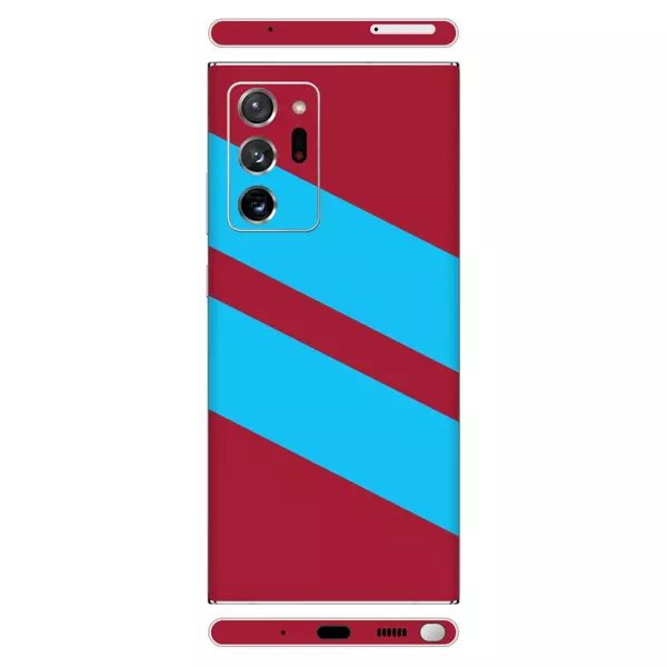 Papscover Samsung Note 20 Ultra Kaplama Bordo Mavi Şerit - Image 1