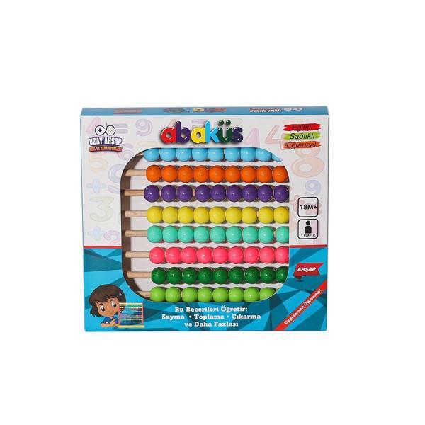 Renkli Boncuklu Ahşap Abaküs - Image 1