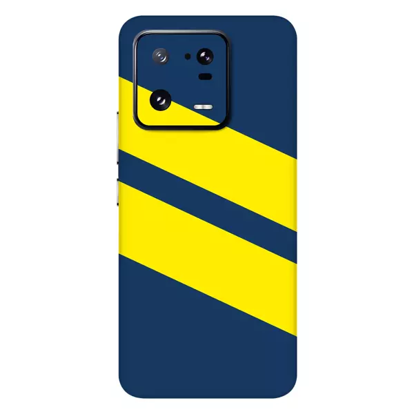 Papscover Xiaomi 13 Pro Kaplama Sarı Lacivert Şerit - Image 1
