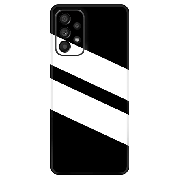 Papscover Samsung A73 Kaplama Siyah Beyaz Şerit - Image 1