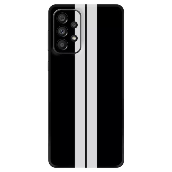 Papscover Samsung A73 Kaplama Siyah Çift Beyaz Şerit - Image 1