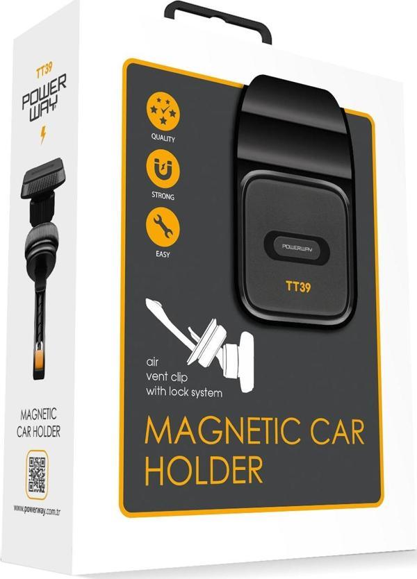 Powerway TT39 Ultra Lüks Araç İçi Mıknatıslı Ayarlanabilir Telefon Tutucu Tüm Havalandırma Izgarası Uyumlu - Image 1