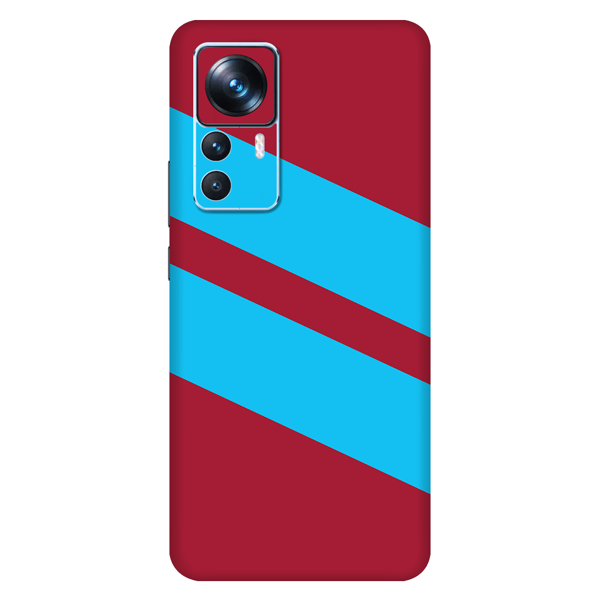 Papscover Xiaomi 12T / 12T Pro Kaplama Bordo Mavi Şerit - Image 1