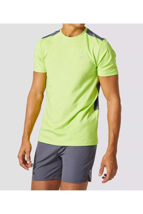Man Of Man Neon Yeşil Performans T-Shirt Sırt Mesh Panel Detaylı - Image 1