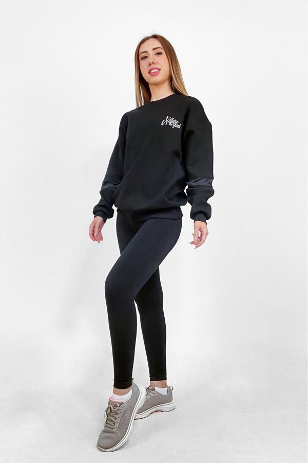 Ntb Nature The Brand Ntb Kolda Pvc Şerit Detaylı Oversize Sweatshirt - Image 1
