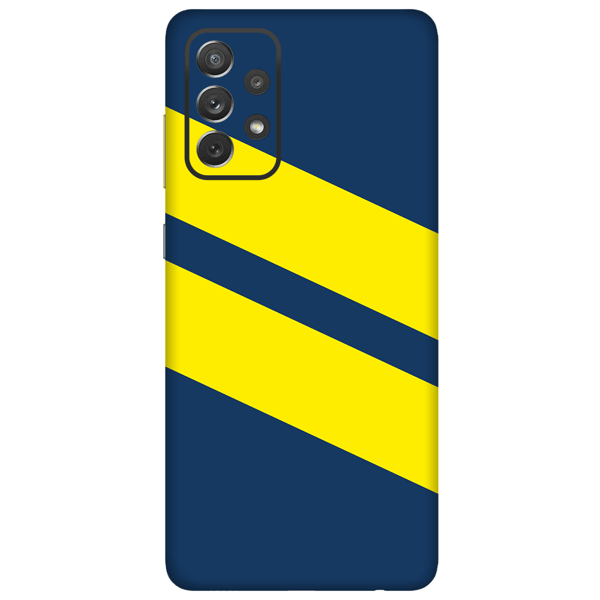 Papscover Samsung A52 Kaplama Sarı Lacivert Şerit - Image 1