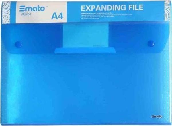 Smato A4 Çıtçıtlı Dosya 12 Seperatörlü Şeffaf Mavi W 3704 - Image 1