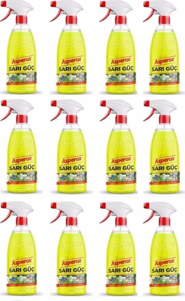 ASPEROX Sarı Güç Ultra Yağ Çözücü 1 Lt Sprey 1 Koli 12 Adet - Image 1