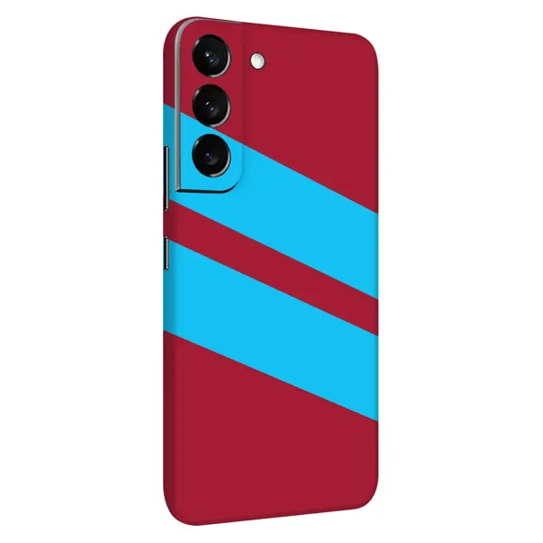 Papscover Samsung S22 Kaplama Bordo Mavi Şerit - Image 1