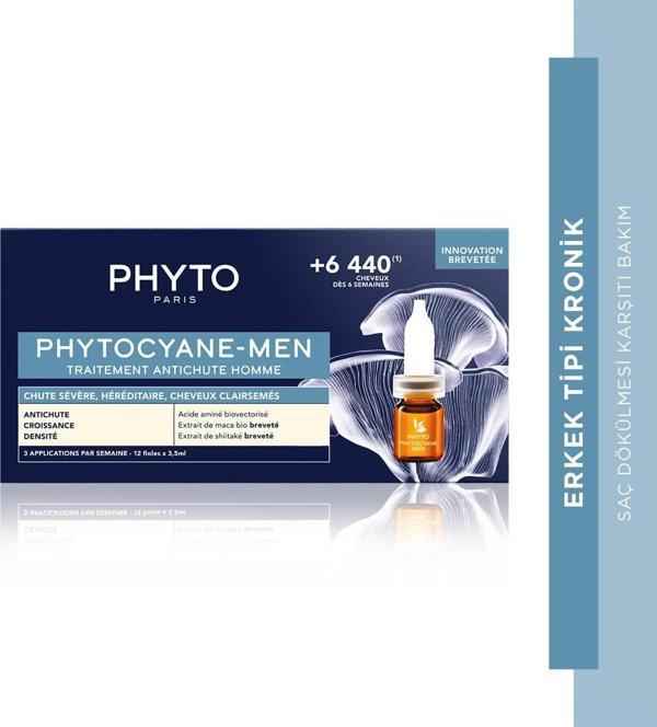 Phyto Phytocyane Erkek Tipi Kronik Saç Dökülmesine Karşı Bakım Serumu 12x5 ml - Image 1