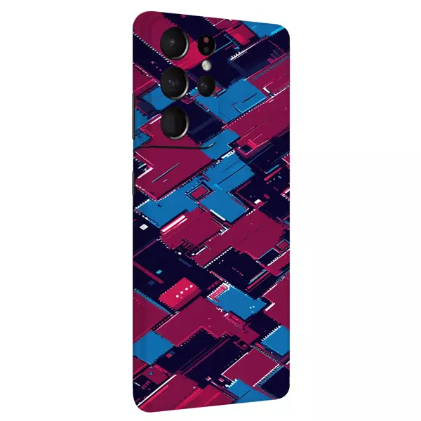 Papscover Samsung S21 Ultra Kaplama Bordo Mavi Pixel - Image 1